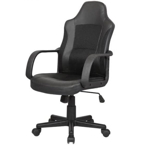 Καρέκλα Γραφείου Woodwell C10797 από Τεχνητό δέρμα - Μαύρη image 1