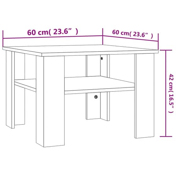 Τραπεζάκι Σαλονιού VidaXL από Μοριοσανίδα 60x60x42cm - Καφέ image 5