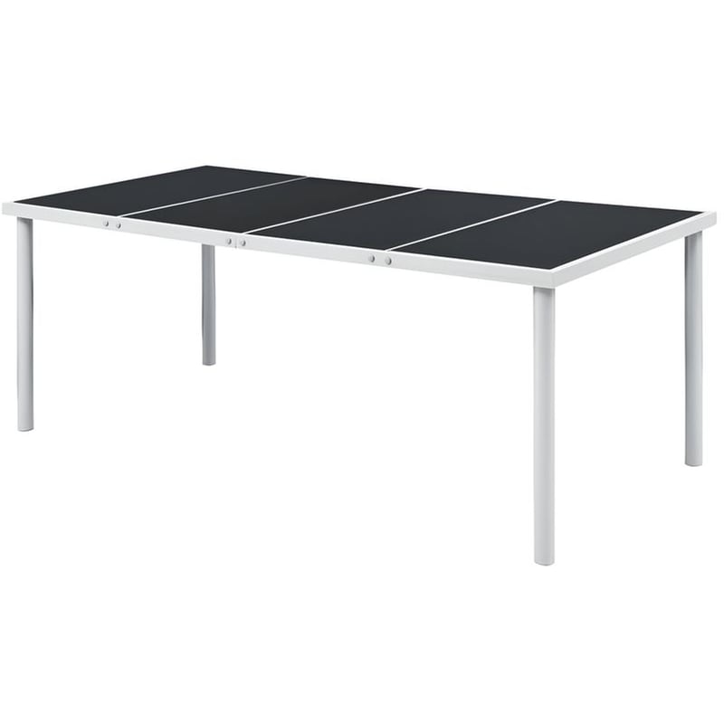 Τραπέζι Εξωτερικού Χώρου VidaXL από Γυαλί/Χάλυβα 190x90x74 cm - Μαύρο/Γκρι VIDAXL