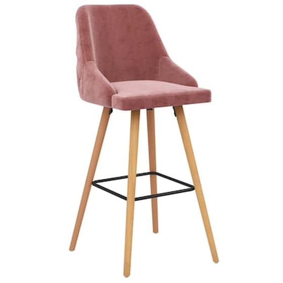 Σκαμπό Μπαρ Vidaxl Βελούδινα 2 Τμχ - Ροζ image 3