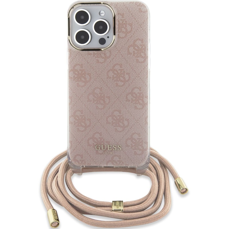 GUESS Guess “4g Logo Collection” Crossbody Hard Case Θήκη Προστασίας Από Σιλικόνη Με Λουράκι – Iphone 15 Pro Max (ροζ – Guhcp15xhc4sep)
