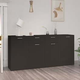 Vidaxl Μπουφές Μαύρος 160 X 36 X 75 Εκ. Από Μοριοσανίδα