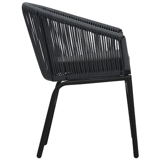 Καρέκλες Κήπου Vidaxl από Ρατάν Pvc 2 Τεμ. 58 x 58 x 78cm - Ανθρακί image 4