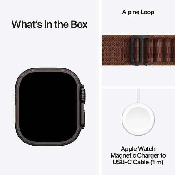Apple Watch Ultra 4 GPS + Cellular 49mm Black Titanium Case with Burgundy Alpine Loop - L image 6