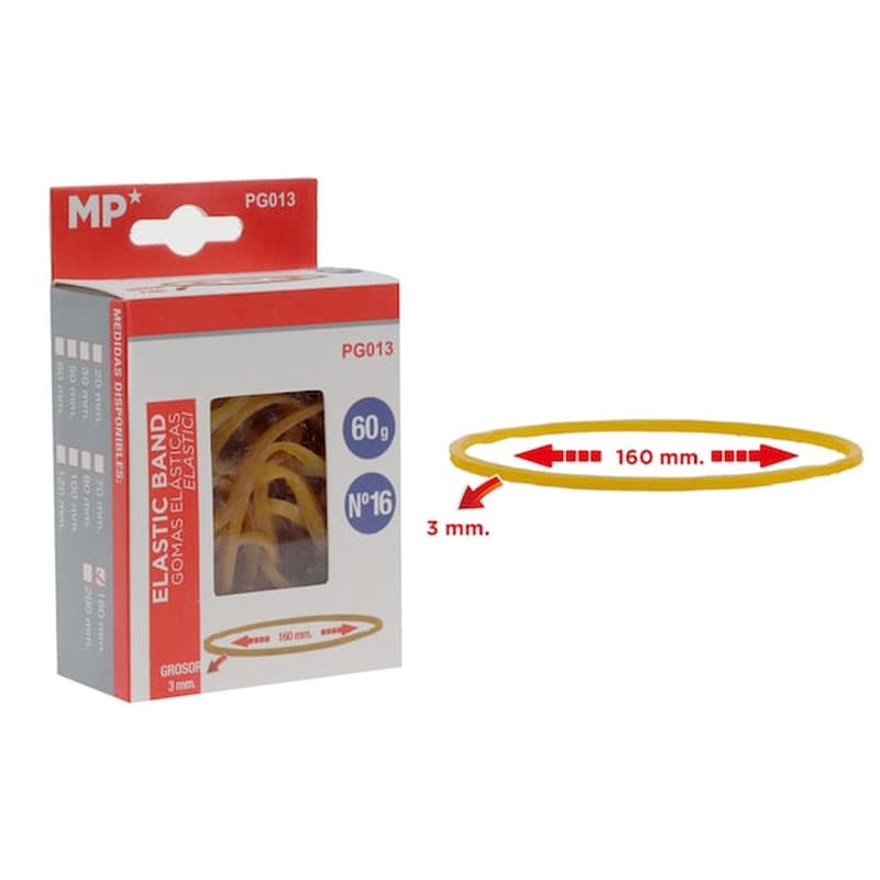 MP Mp Λαστιχάκια Συσκευασίας Pg013 Σε Κουτί, No16, 3x160mm, 60g