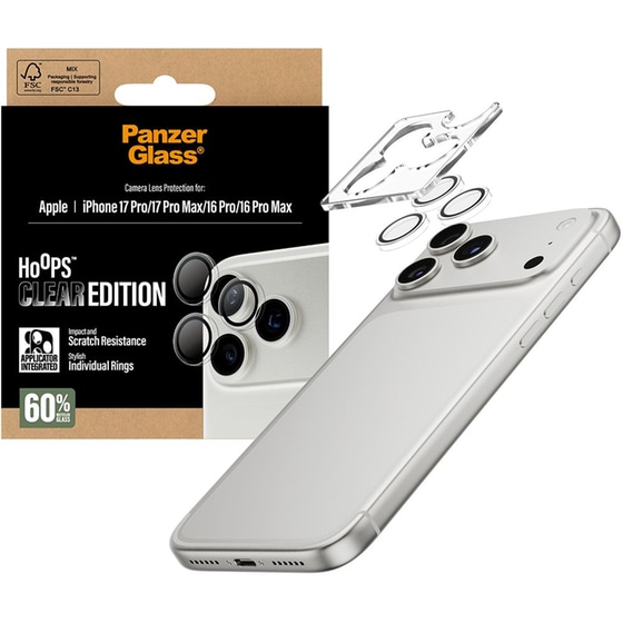 Προστατευτικό καμερών Apple iPhone 17 Pro/iPhone 17 Pro Max/iPhone 16 Pro/iPhone 16 Pro Max - PanzerGlass Hoops Camera Lens Protection - Clear Edition image 4