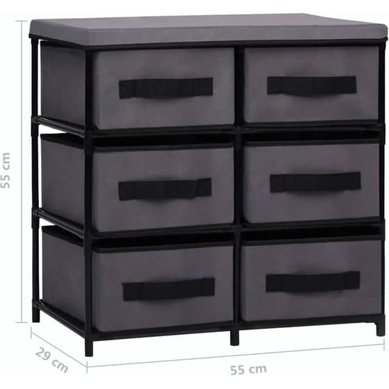 Ντουλάπι VidaXL από Ατσάλι με 6 Συρτάρια 55x29x55 cm - Γκρι image 9