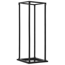 Vidaxl Ράφι Καυσόξυλων Με Βάση Μαύρο 37 X 37 X 113 Εκ. Ατσάλινο
