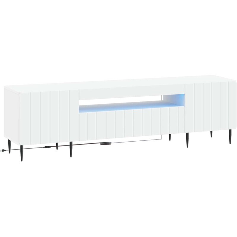 Έπιπλο Τηλεόρασης με LED VidaXL από Επεξεργασμένο Ξύλο - Λευκό