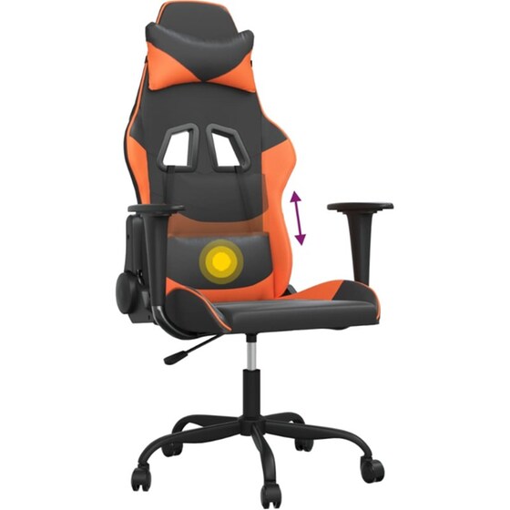 Καρέκλα Gaming VIDAXL 345405 με Ρυθμιζόμενα Μπράτσα από Τεχνητό Δέρμα - Μαύρο / Πορτοκαλί image 5