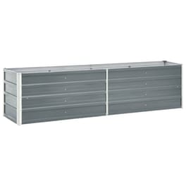 Vidaxl Ζαρντινιέρα Κήπου Γκρι 240 X 40 X 45 Εκ. Γαλβανισμένος Χάλυβας