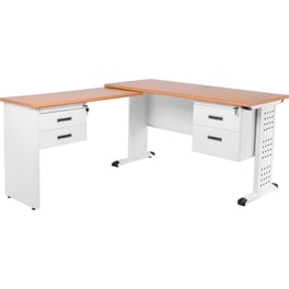 Γραφείο 24Mall  140x100x75cm Λευκό - Maple