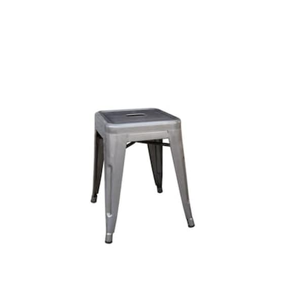 Σκαμπό Κήπου Metal από Μέταλλο 39x39x45 cm 10 Τμχ - Γκρι image 0