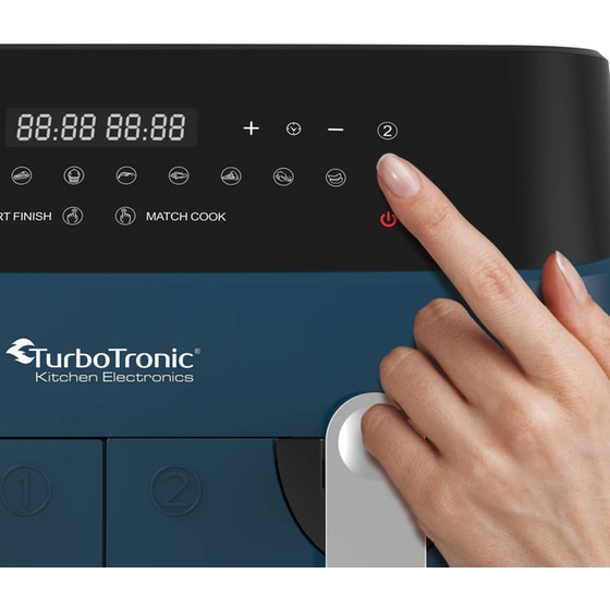 Φριτέζα Αέρος TURBOTRONIC TT-DAF5 με Διπλό Αποσπώμενο Κάδο 1600 W 9 L Μπλε image 2