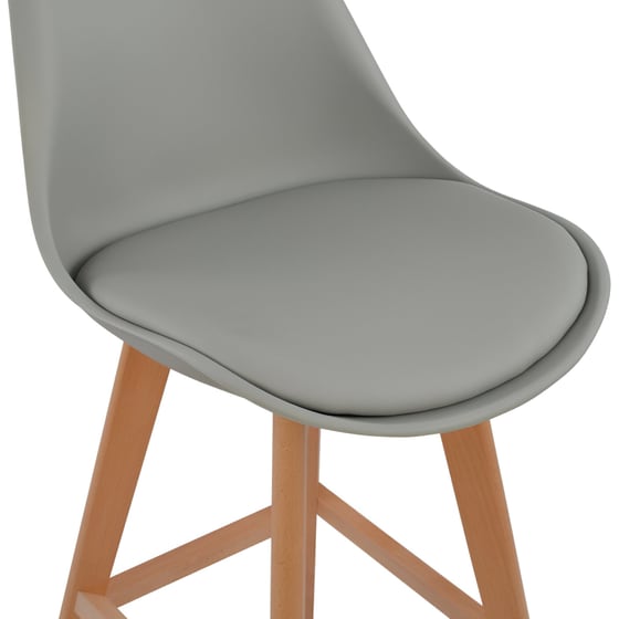 Σκαμπό Μπαρ Polihome Fiona Ξύλινη 47.5x57x104.5cm 4Τμχ- Γκρι image 6