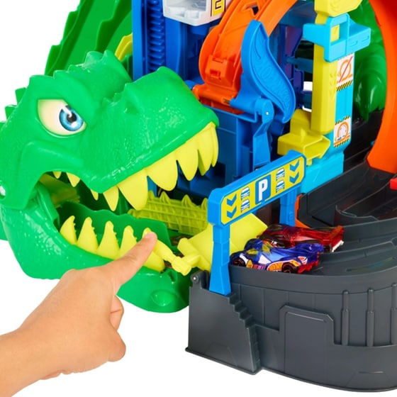 Playset Hot Wheels Απόλυτο Γκαράζ T-Rex Με Πίστα City image 4