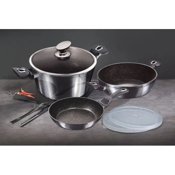 Σετ Μαγειρικά Σκεύη BERLINGER BH-6905 6 τμχ Μαύρο image 2