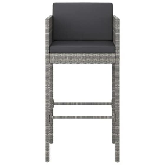 Σκαμπό Κήπου VidaXL με Μαξιλάρια από Ρατάν 50x48x100 cm 2 Τμχ - Γκρι image 4