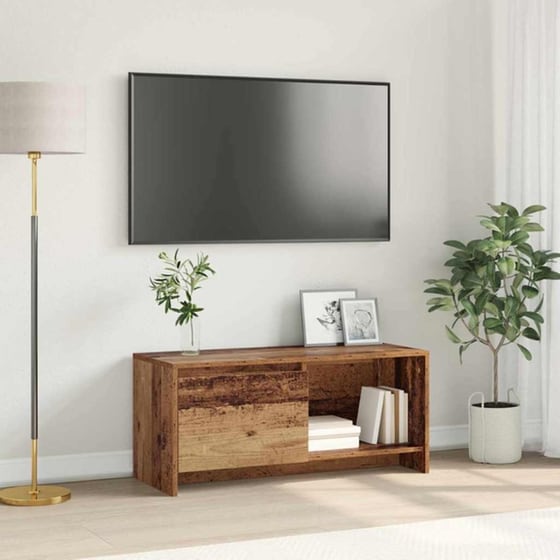 Έπιπλο Τηλεόρασης VidaXL 90 x 35 x 40 cm - Παλαιωμένο Ξύλο image 2