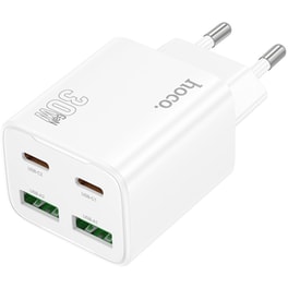 Φορτιστής Πρίζας Hoco N56 Fundador  2x USB-C/2x USB-A 30W - White