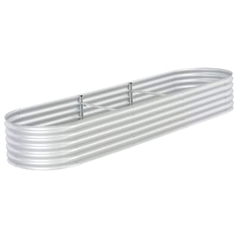 VIDAXL Vidaxl Ζαρντινιέρα Υπερυψωμένη Ασημί 320x80x44 Εκ. Γαλβανισμ. Χάλυβας