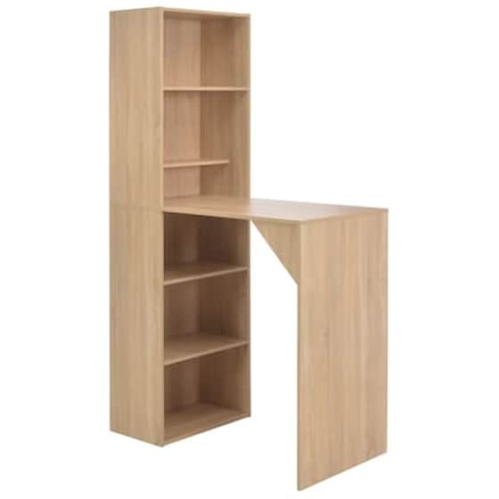 Τραπέζι Μπαρ Vidaxl Με Ραφιέρα Δρυός 115x59x200 cm - Καφέ image 1