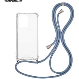 Θήκη Xiaomi Poco X5 5G/Redmi Note 12 Pro 5G - Sonique Armor Clear Σιλικόνης Με Κορδόνι Μπλε Γκρι - Διάφανο