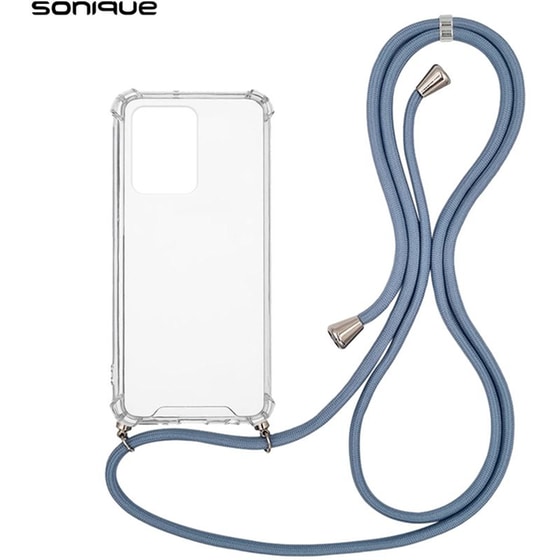 Θήκη Xiaomi Poco X5 5G/Redmi Note 12 Pro 5G - Sonique Armor Clear Σιλικόνης Με Κορδόνι Μπλε Γκρι - Διάφανο image 0