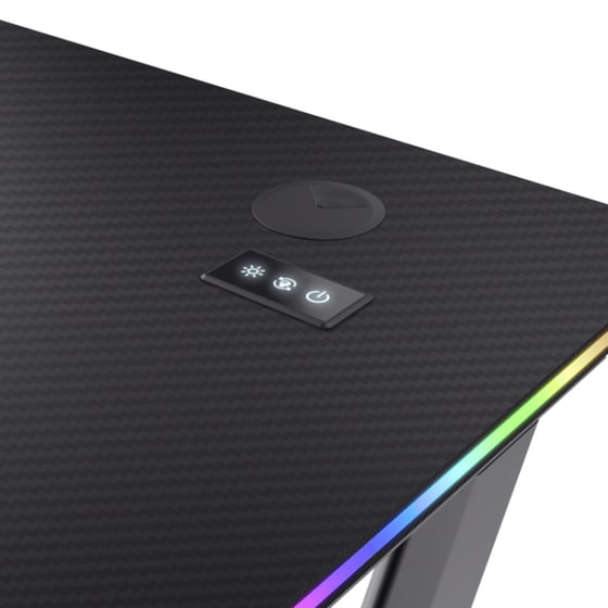 Γραφείο Gaming GXT709 Luminus RGB από Ξύλο/Μέταλλο 120x60x76 cm - Μαύρο image 6