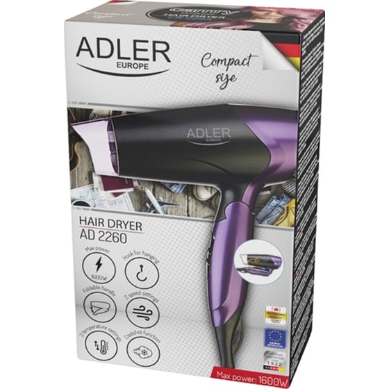 ADLER AD 2260 Σεσουάρ Μαλλιών 1600 W  Μαύρο-Μωβ image 5