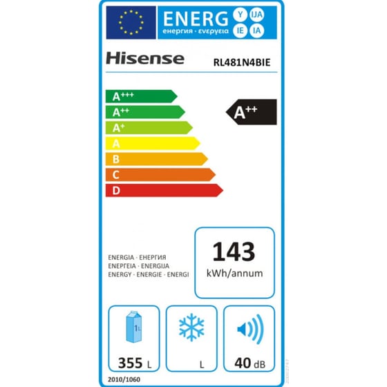 HISENSE RL481N4BIE Total No Frost 370 Lt Inox Ψυγείο Μονόπορτο image 3