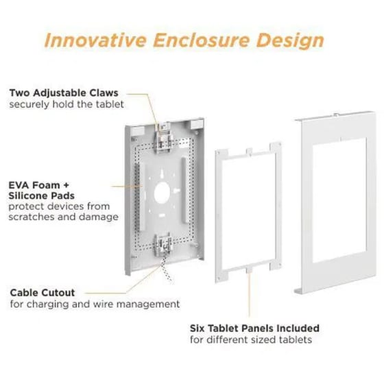 Βάση Στήριξης Tablet Brateck PAD34-03, αντικλεπτική για Tablet 9.7-11" - White image 1