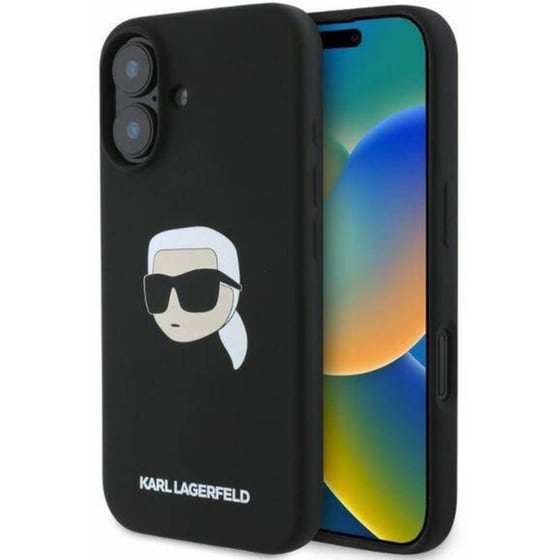 Θήκη Apple iPhone 16 - Karl Lagerfeld Liquid Silicone Karl Head MagSafe - Black image 0