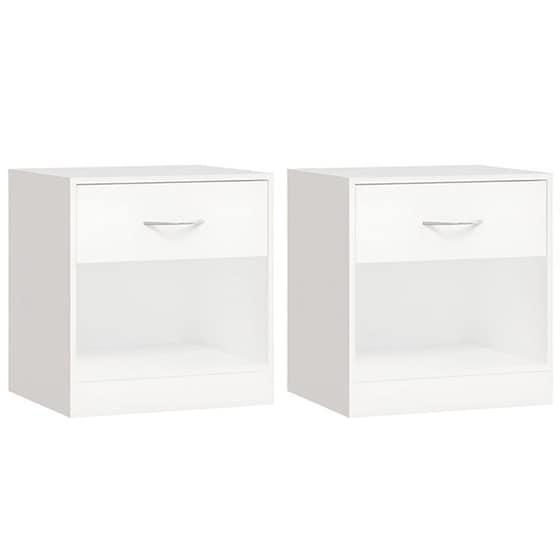 Κομοδίνο Vidaxl Από Μοριοσανίδα και Mdf 36.5x30.5x38 cm - Λευκό image 0
