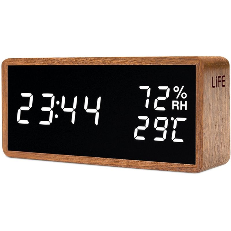 Ψηφιακό θερμόμετρο και υγρόμετρο εσωτερικού χώρου Life Noble Sapele - Brown