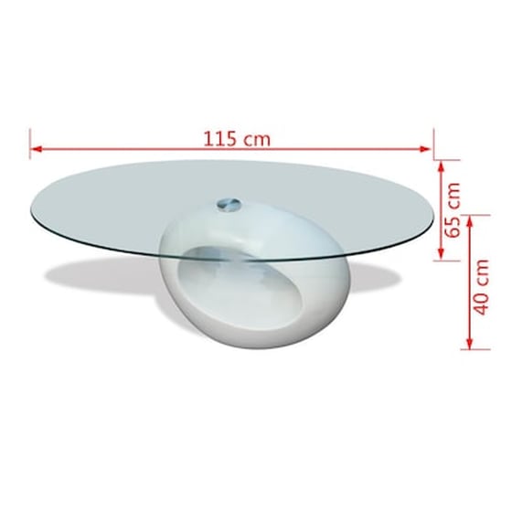 Τραπεζάκι Σαλονιού VidaXL από Ψημένο Γυαλί 115x65x40cm - Λευκό image 5