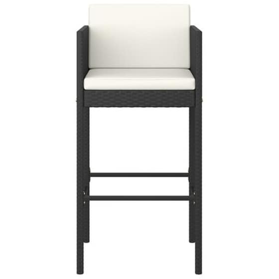 Vidaxl Σετ Επίπλων Μπαρ Κήπου 3 Τεμ Μαύρο Συνθετικό Ρατάν Με Μαξιλάρια image 4
