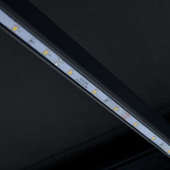 Τέντα Vidaxl Συρόμενη Χειροκίνητη με LED 350x250cm - Ανθρακί image 3