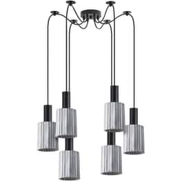 Φωτιστικό Οροφής Πολύφωτο Homelighting 77-8484 Γυάλινο/Μεταλλικό - Μαύρο/Γκρι