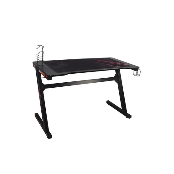 Γραφείο Gaming Woodwell Τ. από Carbon Steel και Μελαμίνη 120x60cm - Μαύρο image 1