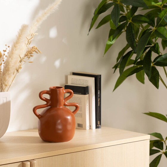 Διακοσμητικό Βάζo Spitishop Κεραμικό 14x20cm - Πορτοκαλί image 1