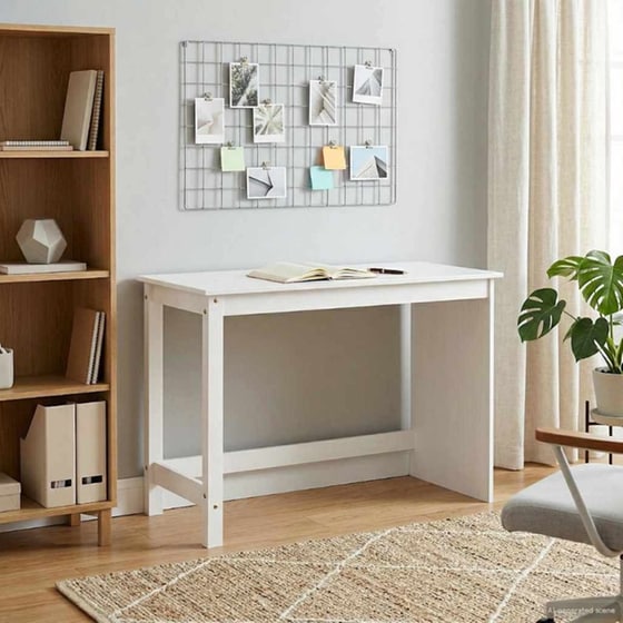 Γραφείο VidaXL από Μασίφ Ξύλο Πεύκου 112x50x75 cm - Λευκό image 2
