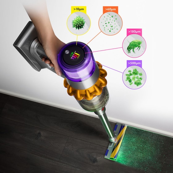 DYSON V15 Detect Absolute 25.2 V 0.76 L Gold/Iron/Gold Σκούπα Stick image 9