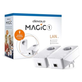 Devolo Magic 1 LAN 1-1-2 8302 Powerline Διπλό Kit Ενσύρματη Σύνδεση Passthrough Πρίζα με 1 Θύρα Ethernet