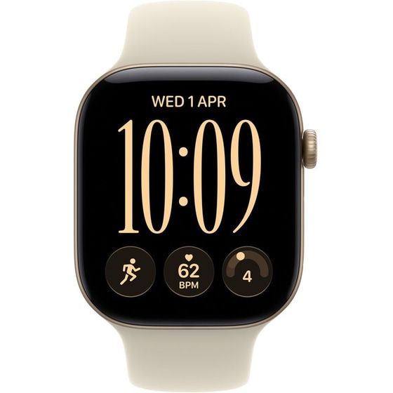 Apple Watch Series 12 GPS + Cellular 46mm Light Gold Aluminium Case with Sand Sport Band - S/M image 2