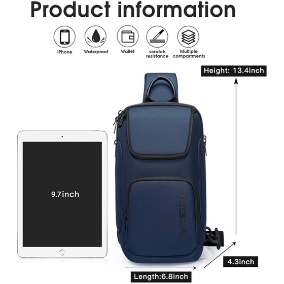 Τσάντα με θήκη για Laptop Bange 7565 9.7" Αδιάβροχη - Μπλε image 12