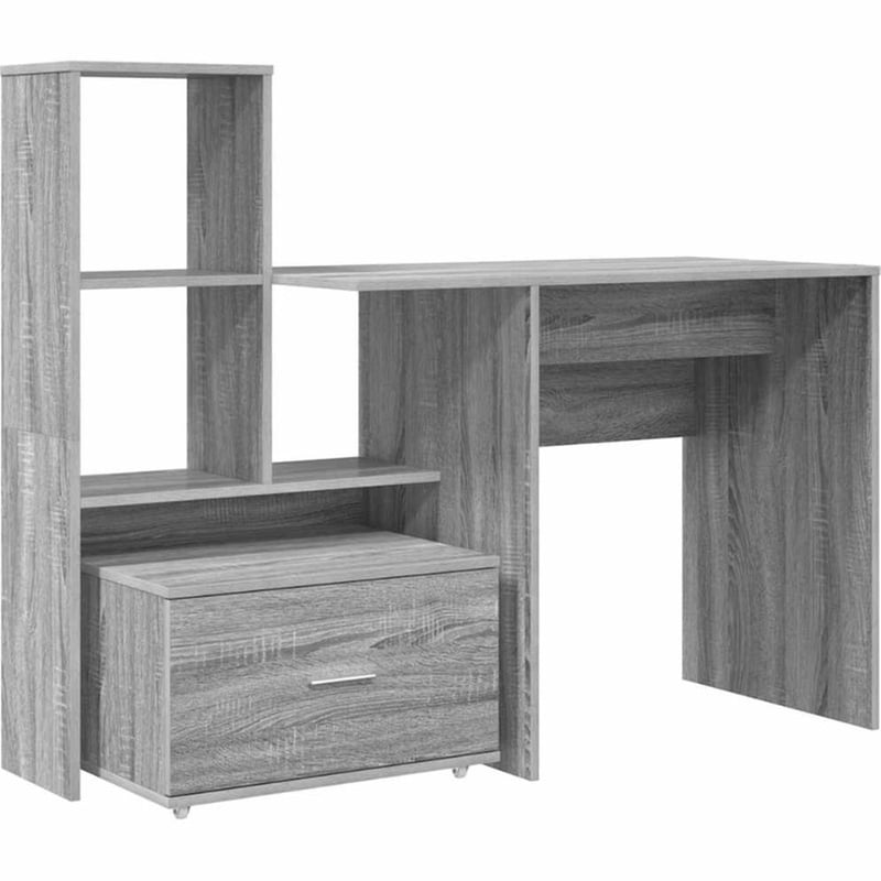 Γραφείο VidaXL από Επεξεργασμένο Ξύλο 131,5x50x106,5 cm - Γκρι Sonoma