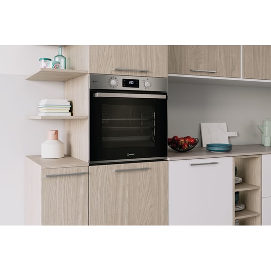 INDESIT IO K58HSU1 X 71 Lt Inox Εντοιχιζόμενος Φούρνος Άνω Πάγκου image 4