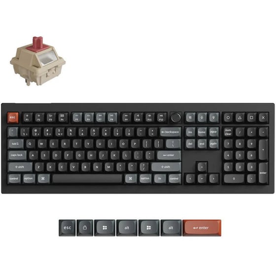 Keychron V6 Ultra 8K V6U-D1 Ασύρματο Gaming Μηχανικό Πληκτρολόγιο με Keychron Silk POM Red διακόπτες και RGB φωτισμό - Μαύρο (US) image 0