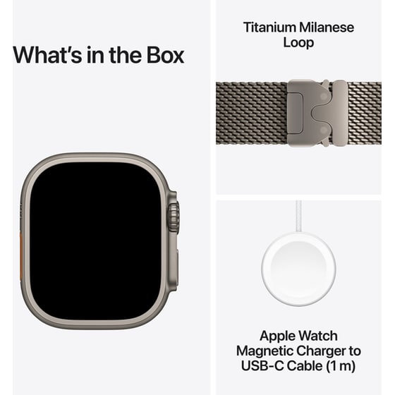 Apple Watch Ultra 4 GPS + Cellular 49mm Natural Titanium Case with Natural Titanium Milanese Loop - L image 6
